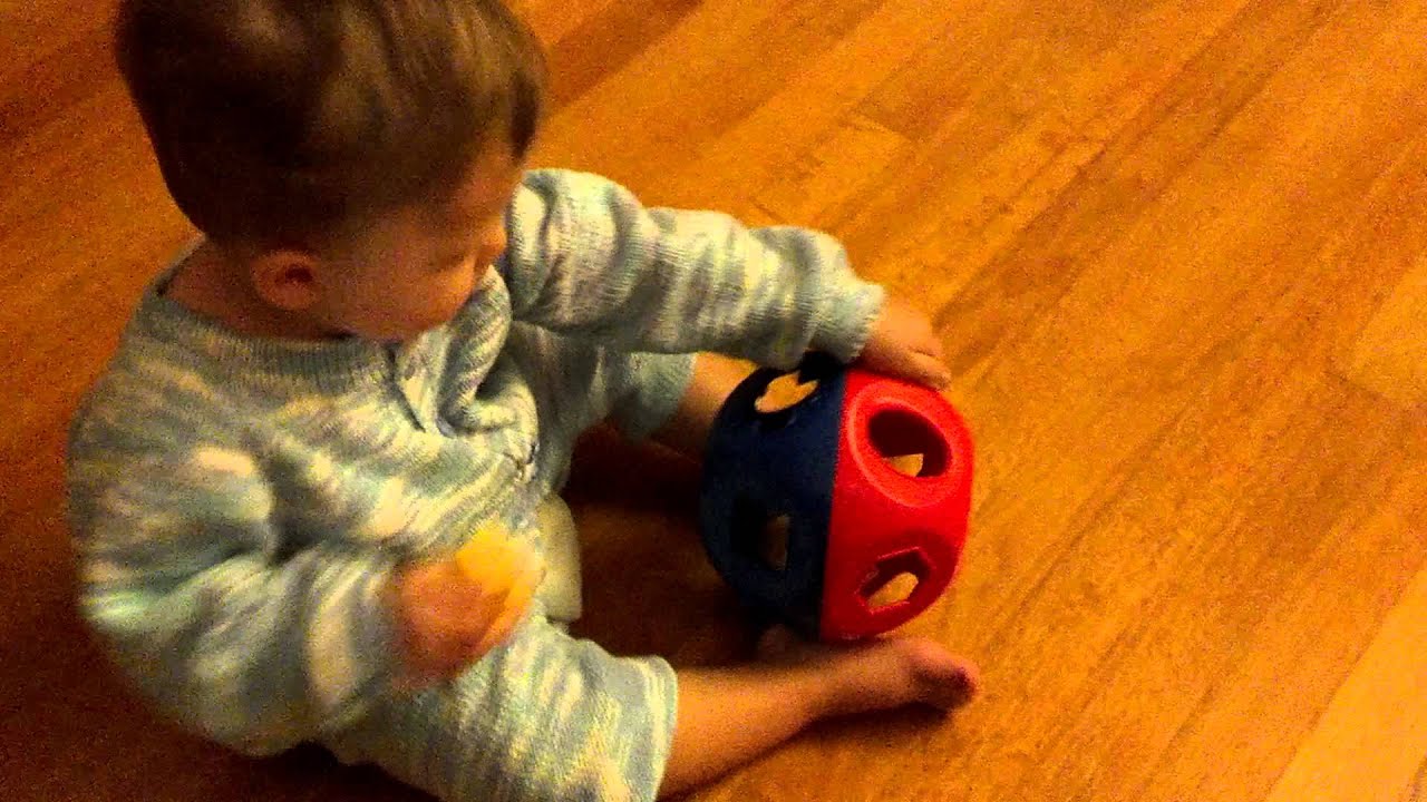 Isaac showing off his skills with the TUPPERWARE Shape O Ball Toy 12-01-2012